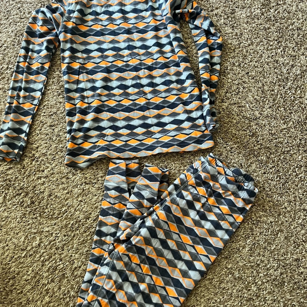 L.L. Bean Orange and Gray Pajama Sets Cozy Sleepwear